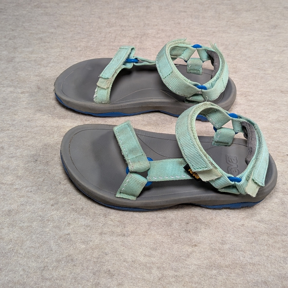 Teva Kid's Light Green & Gray Outdoor Velcro Sport Hiking Walking Sandals Size 1